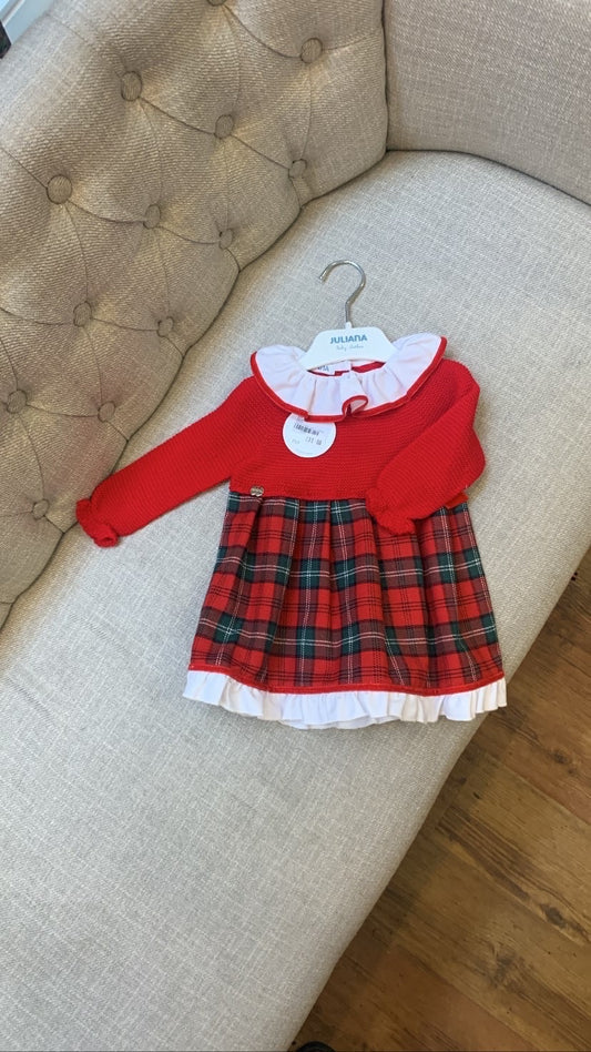 Juliana red tartan dress